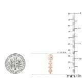 0.10 Carat (ctw) Round White Diamond Ladies Bezel Set Journey Earrings 1/10 CT 14K Rose Gold