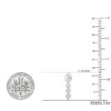 0.10 Carat (ctw) Round White Diamond Ladies Bezel Set Journey Earrings 1/10 CT Sterling Silver