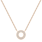 0.15 Carat (ctw) Round White Diamond Ladies Circle Pendant 18K Rose Gold