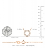 0.15 Carat (ctw) Round White Diamond Ladies Circle Pendant 18K Rose Gold