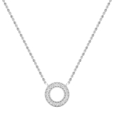0.15 Carat (ctw) Round White Diamond Ladies Circle Pendant Sterling Silver