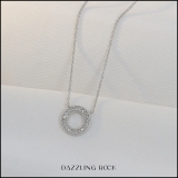 0.15 Carat (ctw) Round White Diamond Ladies Circle Pendant Sterling Silver