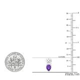 6X4 mm Each Pear Amethyst & Round White Diamond Ladies Infinity Stud Earrings 10K White Gold