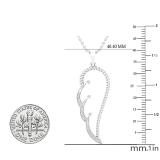 0.10 Carat (ctw) Round White Diamond Ladies Angel Wing Adjustable Pendant Necklace 18K White Gold