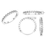Heart Shape Ladies Anniversary Wedding Band Sterling Silver