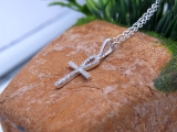 0.25 Carat (ctw) Round White Diamond Ladies Ankh Cross Pendant 1/4 CT 14K White Gold