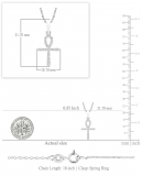 0.25 Carat (ctw) Round White Diamond Ladies Ankh Cross Pendant 1/4 CT 14K White Gold