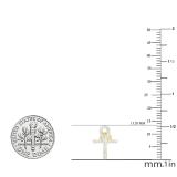0.25 Carat (ctw) Round White Diamond Ladies Ankh Cross Stud Earrings 1/4 CT 14K Yellow Gold
