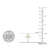 0.25 Carat (ctw) Round White Diamond Ladies Ankh Cross Stud Earrings 1/4 CT 14K Yellow Gold