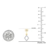 0.20 Carat (ctw) Round White Diamond Ladies Kite Shape Drop Earrings 1/5 CT 10K Yellow Gold