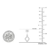 0.20 Carat (ctw) Round White Diamond Ladies Kite Shape Drop Earrings 1/5 CT 18K White Gold