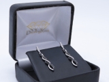 0.32 Carat (ctw) Round Black & White Diamond Ladies Infinity Drop Earrings 1/3 CT 14K White Gold