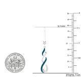 0.15 Carat (ctw) Round Blue & White Diamond Ladies Infinity Drop Earrings Sterling Silver