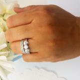 2.28 Carat (ctw) Round White Diamond Ladies Bridal Engagement Ring Set 10K White Gold