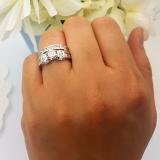 2.28 Carat (ctw) Round White Diamond Ladies Bridal Engagement Ring Set 10K White Gold