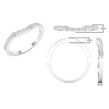 0.20 Carat (ctw) Round White Diamond Ladies Anniversary Contour Wedding Band 1/5 CT Sterling Silver