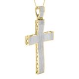 2.50 Carat (ctw) Round White Diamond Men's Hip Hop Religious Cross Pendant 10K Yellow Gold