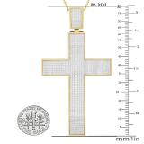 2.50 Carat (ctw) Round White Diamond Men's Hip Hop Religious Cross Pendant 10K Yellow Gold