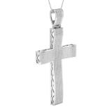 2.50 Carat (ctw) Round White Diamond Men's Hip Hop Religious Cross Pendant Sterling Silver