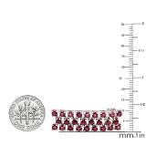 Real Round Genuine Ruby Ladies Tennis Bracelet 18K White Gold Plated Sterling Silver