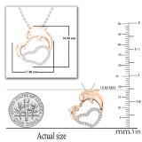 0.15 Carat (ctw) Round Diamond Ladies Dolphin Heart Pendant (Gold Chain Included) 18K Rose Gold