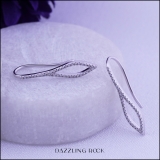 0.20 Carat (ctw) Round White Diamond Ladies Flame-shaped Dangling Drop Earrings 1/5 CT 14K White Gold