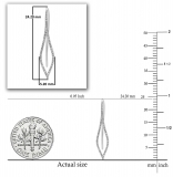 0.20 Carat (ctw) Round White Diamond Ladies Flame-shaped Dangling Drop Earrings 1/5 CT 14K White Gold
