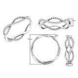 0.20 Carat (ctw) Round White Diamond Ladies Infinity Rope Wedding Band 1/5 CT 10K White Gold