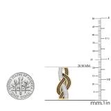0.30 Carat (ctw) Round Champagne & White Diamond Ladies Swirl Hoop Earrings 1/3 CT, 18K Yellow Gold
