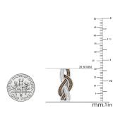 0.30 Carat (ctw) Round Champagne & White Diamond Ladies Swirl Hoop Earrings 1/3 CT, Sterling Silver
