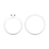 0.42 Carat (ctw) Round White Diamond Men & Women's Engagement Ring Trio Bridal Set Sterling Silver