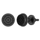 0.25 Carat (ctw) Round Black Diamond Hip Hop Mens Stud Earrings 1/4 CT Black Plated 10K White Gold