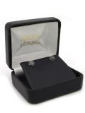 0.25 Carat (ctw) Round Black Diamond Hip Hop Mens Stud Earrings 1/4 CT Black Plated 10K White Gold
