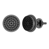 0.33 Carat (ctw) Round Black Diamond Hip Hop Mens Stud Earrings 1/3 CT Black Plated Sterling Silver