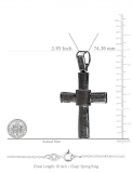 2.50 Carat (ctw) Round Black Diamond Ladies Cross Pendant, Black Rhodium Plated Sterling Silver