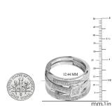 0.18 Carat (ctw) Round Diamond Ladies & Mens Engagement Ring Trio Set Band 10K White Gold