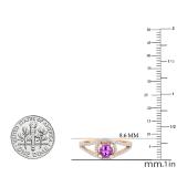 5.6 MM Round Amethyst & White Diamond Ladies Bridal Split Shank Engagement Ring, 10K Rose Gold