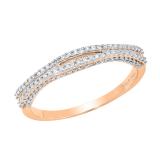 0.25 Carat (ctw) Round White Diamond Ladies Split Shank Wedding Band 1/4 CT 14K Rose Gold