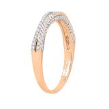 0.25 Carat (ctw) Round White Diamond Ladies Split Shank Wedding Band 1/4 CT 14K Rose Gold
