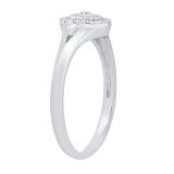 0.15 Carat (ctw) Round White Diamond Ladies Cluster Flower Bridal Engagement Ring 10K White Gold