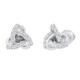 0.28 Carat (ctw) Round White Diamond Love Knot Stud Earrings 1/4 CT 10K White Gold
