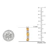 5X3 MM Each Oval Citrine & Round White Diamond Ladies Hoop Earrings, Sterling Silver