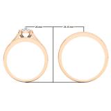 0.25 Carat (ctw) Round White Diamond Men & Womens Cluster Ring Trio Set 1/4 CT 18K Rose Gold