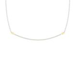 0.23 Carat (ctw) Round Diamond Ladies Slender Curved Bar Pendant Necklace 1/4 CT 10K Yellow Gold
