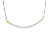 0.23 Carat (ctw) Round Diamond Ladies Slender Curved Bar Pendant Necklace 1/4 CT 10K Yellow Gold