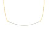 0.23 Carat (ctw) Round Diamond Ladies Slender Curved Bar Pendant Necklace 1/4 CT 10K Yellow Gold