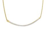 0.23 Carat (ctw) Round Diamond Ladies Slender Curved Bar Pendant Necklace 1/4 CT 10K Yellow Gold