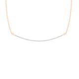 0.23 Carat (ctw) Round Diamond Ladies Slender Curved Bar Pendant Necklace 1/4 CT 18K Rose Gold