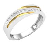 0.23 Carat (ctw) Round White Diamond Men's Anniversary Wedding Fashion Band 1/4 CT Sterling Silver