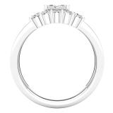 0.95 Carat (ctw) Princess Round & Baguette Diamond Ladies Engagement Ring Set 1 CT 10K White Gold